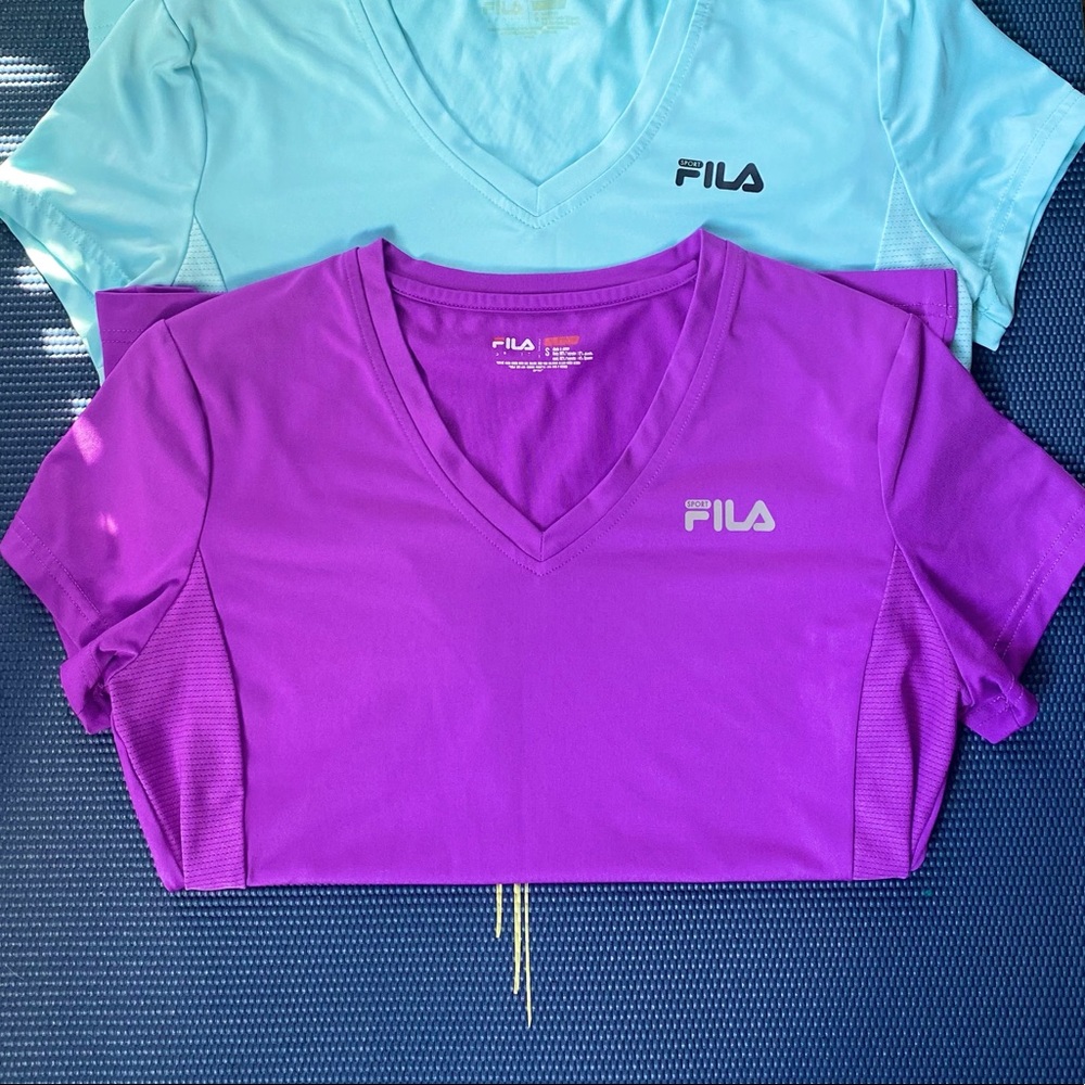 Purple Fila dri-fit shirt